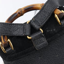 GUCCI Bamboo Backpack Suede Black Gold 003 1705 0030 Auth BA16673-17