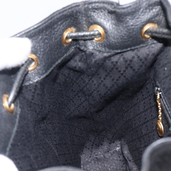 GUCCI Bamboo Backpack Suede Black Gold 003 1705 0030 Auth BA16673