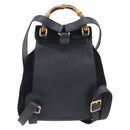 GUCCI Bamboo Backpack Suede Black Gold 003 1705 0030 Auth BA16673-3