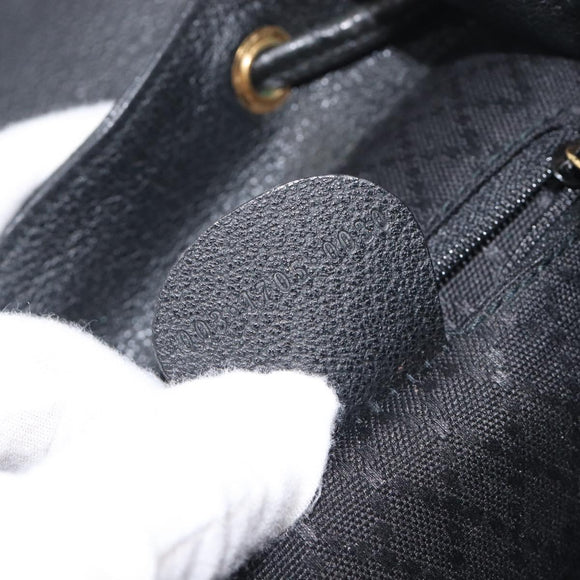 GUCCI Bamboo Backpack Suede Black Gold 003 1705 0030 Auth BA16673