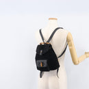 GUCCI Bamboo Backpack Suede Black Gold 003 1705 0030 Auth BA16673-31
