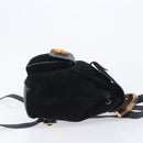 GUCCI Bamboo Backpack Suede Black Gold 003 1705 0030 Auth BA16673-4