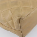 CHANEL Matelasse Chain Shoulder Bag Lamb Skin Beige Gold CC Auth BA16674-14