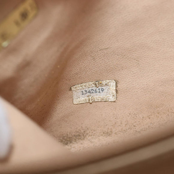 CHANEL Matelasse Chain Shoulder Bag Lamb Skin Beige Gold CC Auth BA16674