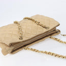 CHANEL Matelasse Chain Shoulder Bag Lamb Skin Beige Gold CC Auth BA16674-8