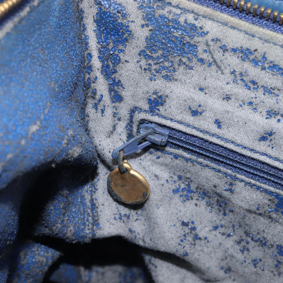 CHANEL Matelasse Chain Shoulder Bag Lamb Skin Blue Gold CC Auth BA16675