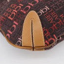 BURBERRY Blue Label Shoulder Bag Canvas Red Silver Auth BA16676-13