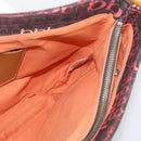 BURBERRY Blue Label Shoulder Bag Canvas Red Silver Auth BA16676-17