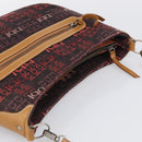 BURBERRY Blue Label Shoulder Bag Canvas Red Silver Auth BA16676-6