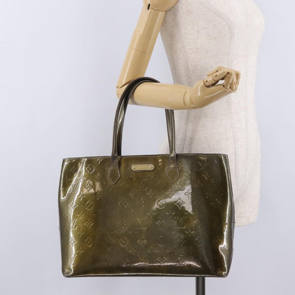 LOUIS VUITTON Monogram Vernis Wilshire PM Bag Gris Art Deco M91627 Auth BA16677