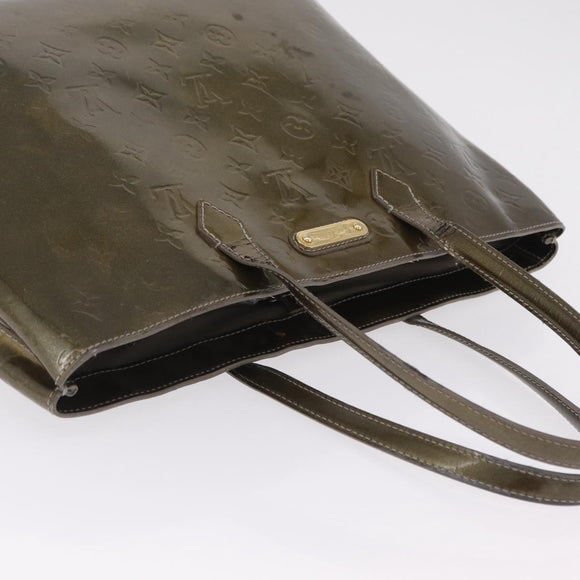 LOUIS VUITTON Monogram Vernis Wilshire PM Bag Gris Art Deco M91627 Auth BA16677