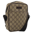 GUCCI GG Supreme Shoulder Bag PVC Beige Silver 122754 Auth BA16678-1