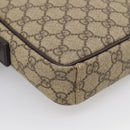 GUCCI GG Supreme Shoulder Bag PVC Beige Silver 122754 Auth BA16678-13