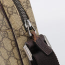 GUCCI GG Supreme Shoulder Bag PVC Beige Silver 122754 Auth BA16678-14