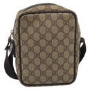 GUCCI GG Supreme Shoulder Bag PVC Beige Silver 122754 Auth BA16678-3