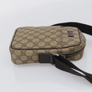 GUCCI GG Supreme Shoulder Bag PVC Beige Silver 122754 Auth BA16678-5