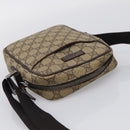 GUCCI GG Supreme Shoulder Bag PVC Beige Silver 122754 Auth BA16678-6