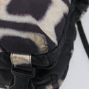 CHANEL Sports Line Shoulder Bag Nylon Black Silver CC Auth BA16680-14