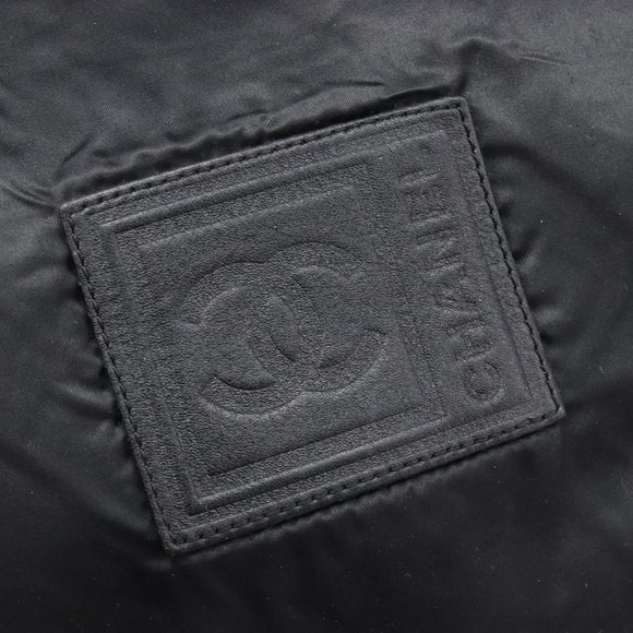 CHANEL Sports Line Shoulder Bag Nylon Black Silver CC Auth BA16680