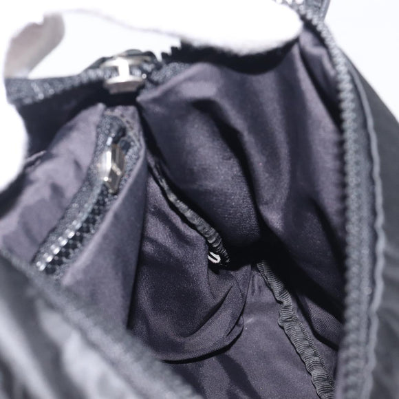 CHANEL Sports Line Shoulder Bag Nylon Black Silver CC Auth BA16680