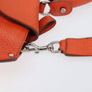 Salvatore Ferragamo Sofia Gancini Bag Leather 2way Orange Silver Auth BA16681A-12