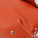 Salvatore Ferragamo Sofia Gancini Bag Leather 2way Orange Silver Auth BA16681A-14