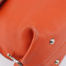 Salvatore Ferragamo Sofia Gancini Bag Leather 2way Orange Silver Auth BA16681A-15