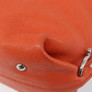 Salvatore Ferragamo Sofia Gancini Bag Leather 2way Orange Silver Auth BA16681A-16