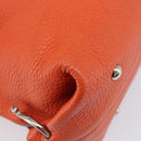 Salvatore Ferragamo Sofia Gancini Bag Leather 2way Orange Silver Auth BA16681A-17