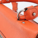 Salvatore Ferragamo Sofia Gancini Bag Leather 2way Orange Silver Auth BA16681A-18