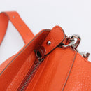 Salvatore Ferragamo Sofia Gancini Bag Leather 2way Orange Silver Auth BA16681A-22