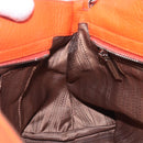 Salvatore Ferragamo Sofia Gancini Bag Leather 2way Orange Silver Auth BA16681A-26