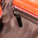 Salvatore Ferragamo Sofia Gancini Bag Leather 2way Orange Silver Auth BA16681A-27