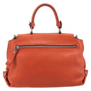 Salvatore Ferragamo Sofia Gancini Bag Leather 2way Orange Silver Auth BA16681A-3