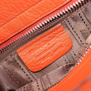Salvatore Ferragamo Sofia Gancini Bag Leather 2way Orange Silver Auth BA16681A-32