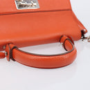 Salvatore Ferragamo Sofia Gancini Bag Leather 2way Orange Silver Auth BA16681A-7