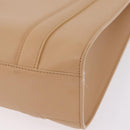 Cartier Tote Bag Leather Beige Silver Auth BA16682V-12