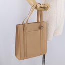 Cartier Tote Bag Leather Beige Silver Auth BA16682V-24
