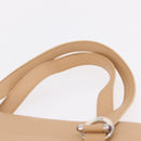 Cartier Tote Bag Leather Beige Silver Auth BA16682V-9