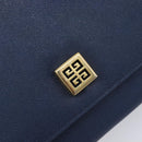 GIVENCHY Shoulder Bag Leather Navy Gold Auth BA16683A-14