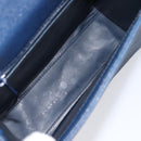 GIVENCHY Shoulder Bag Leather Navy Gold Auth BA16683A-17