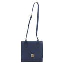 GIVENCHY Shoulder Bag Leather Navy Gold Auth BA16683A-2