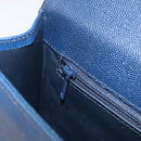GIVENCHY Shoulder Bag Leather Navy Gold Auth BA16683A-20