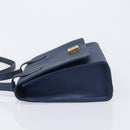 GIVENCHY Shoulder Bag Leather Navy Gold Auth BA16683A-5