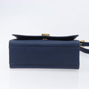 GIVENCHY Shoulder Bag Leather Navy Gold Auth BA16683A-9