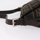 FENDI Zucca Canvas Mamma Baguette Shoulder Bag Brown Black Auth BA16684V-9