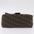 FENDI Zucca Canvas Mamma Baguette Shoulder Bag Brown Black Auth BA16684V-11