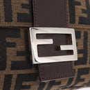 FENDI Zucca Canvas Mamma Baguette Shoulder Bag Brown Black Auth BA16684V-20