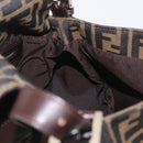 FENDI Zucca Canvas Mamma Baguette Shoulder Bag Brown Black Auth BA16684V-23