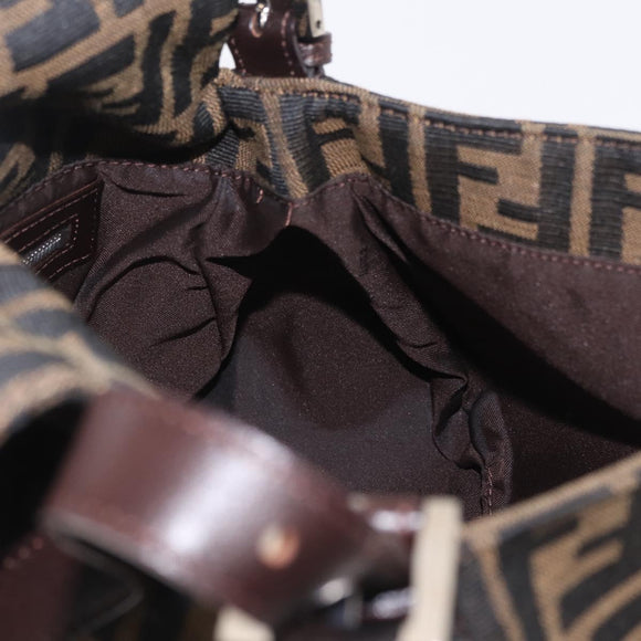 FENDI Zucca Canvas Mamma Baguette Shoulder Bag Brown Black Auth BA16684V